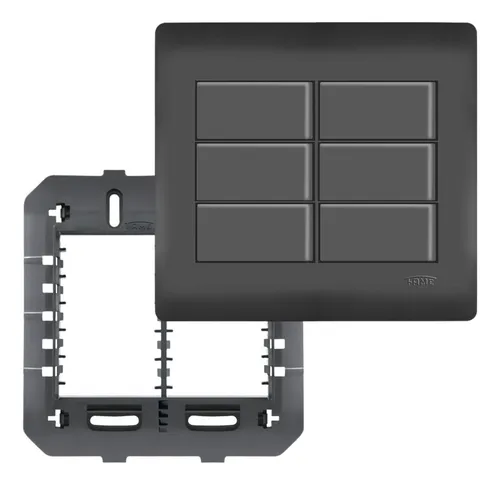 comprar Interruptor Paralelo 10a 6 Teclas 4x4 Habitat Black Fame
