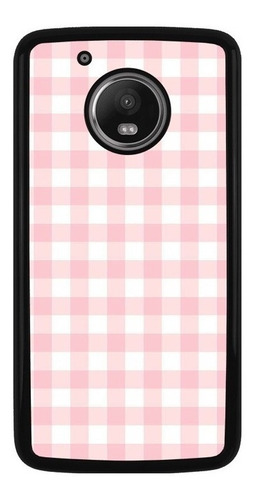 Funda Protector Para Motorola Moto Cuadros Rosa Bonito