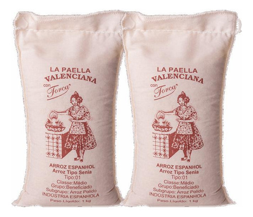 Kit 2x: Arroz Senia Espanhol Para Paella Rey De Arroces 1kg