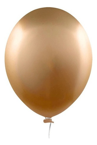 Balão Metalizado Tam 16 Alumínio Bexiga Aniversário 10 Un Cor Dourado