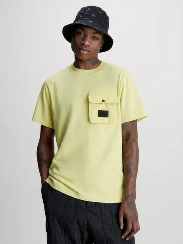 Polera Mix Media Pocket Amarillo Calvin Klein