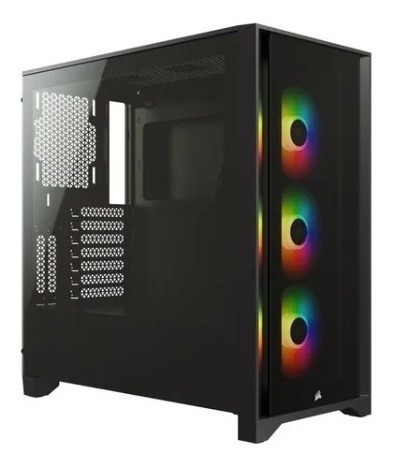 Imagen 1 de 9 de Gabinete Gamer Corsair Icue 4000x Rgb Tg Mid-tower Black
