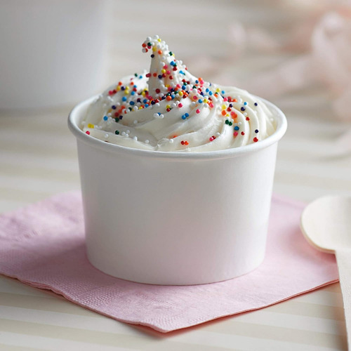 Vaso Nevero Para Helado 6 Oz Caña De Azúcar 50 Piezas Color Blanco