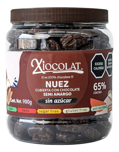 Nuez Chocolate Sin Azúcar Keto Vegan Xiocolat 1 Kg