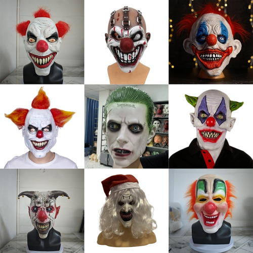 Máscara De Payaso Malvado Con Cabeza De Payaso Para Hallowee