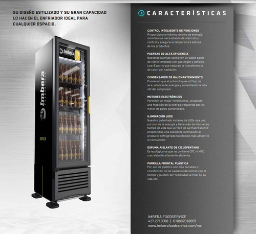 Imagen 2 de 3 de Refigerador Cervecero Imbera Ccv-144 Rbanda