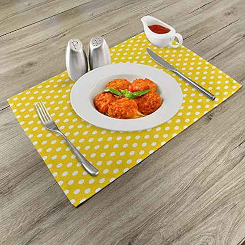 Lunarable Yellow Place Mats Conjunto De 4 Picnic Inspired Cu