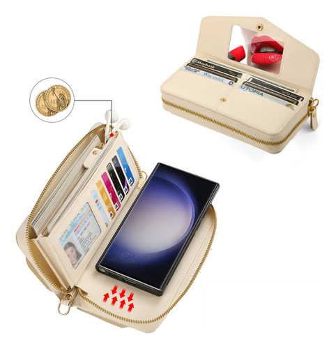 B Funda De Piel Tipo Cartera Para Samsung Galaxy S23+ 5g