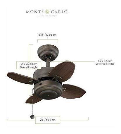 Iluminacion Hogar Monte Carlo 4mc20bs Mini Ventilador