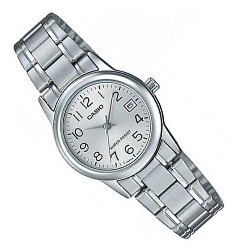 Reloj Casio Dama Ltp-v002d-  Calendario Pulso En Acero 