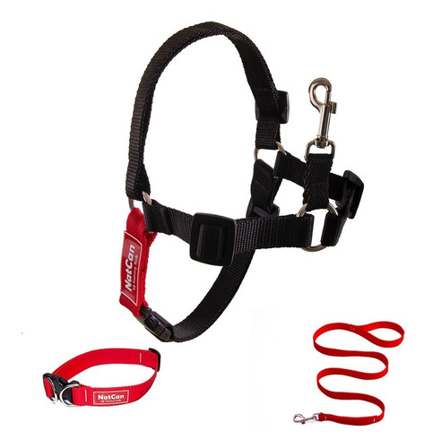 Combo Pretal Anti Tirones + Link + Collar + Correa 2m Perro