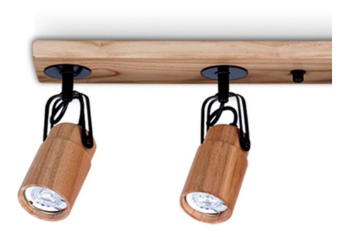 Aplique 4 Luces Madera Nordico Lampara Led Gu10 39/4 Carilux
