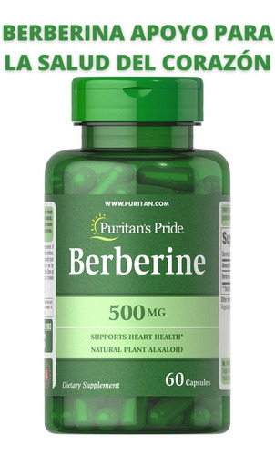 Puritans Pride Berberine 500 Mg Control saludable del azucar (glucosa) 60 Capsulas de Berberina mantiene los niveles de colesterol y trigliceridos a un rango normal