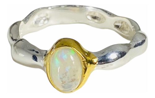 Unico Anillo Plata 925 Opalo De Fuego Etiope Arcoíris 2,6 Ct