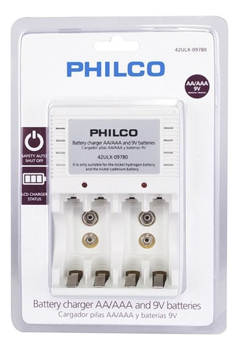 Cargador Pilas Philco 4 Aa/aaa 9 Volts