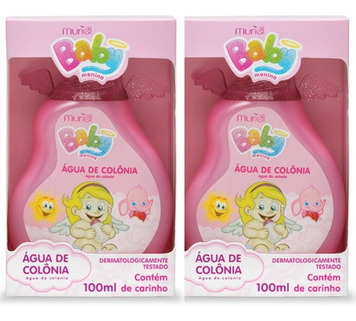 Kit C/2 Agua Colônia Perfume Bebê Menina Baby Muriel 100ml