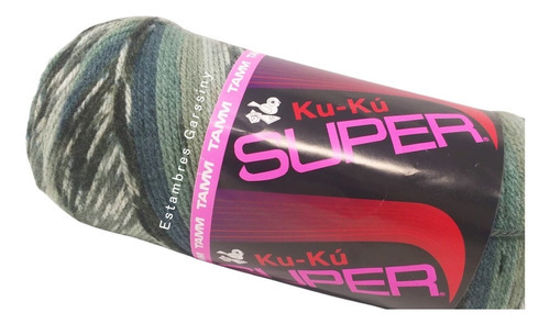 Estambre Ku-ku Super Tubo De 200 Gramos Color Grecas Grises
