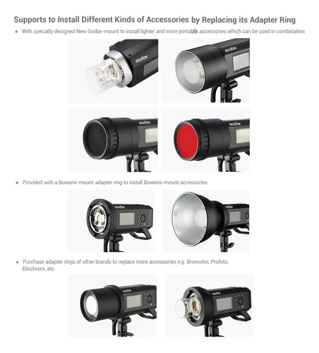 Lámpara De Fotografía Ad400pro System Witsro, Batería De Lit