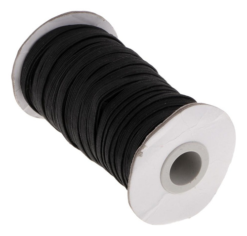 2 Rolos De Cordão Elástico Preto Para Roupas Vestido