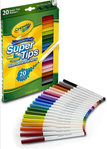 Crayola Súper Tips, 20 Marcadores De Tinta Lavable