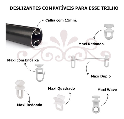 Kit Varão Trilho Suíço Duplo Wave 28mm/19mm 6,20m Alumínio