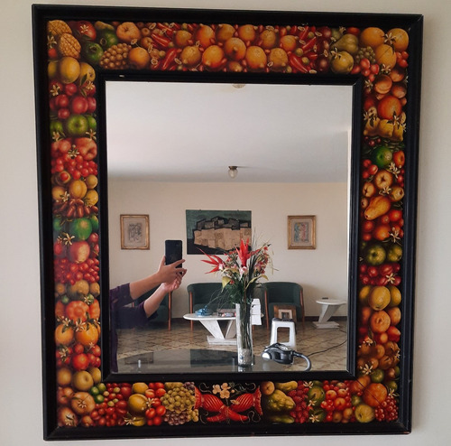 Espejo / Marco De Frutas. Pintado A Mano. (85 X 95). Remate 
