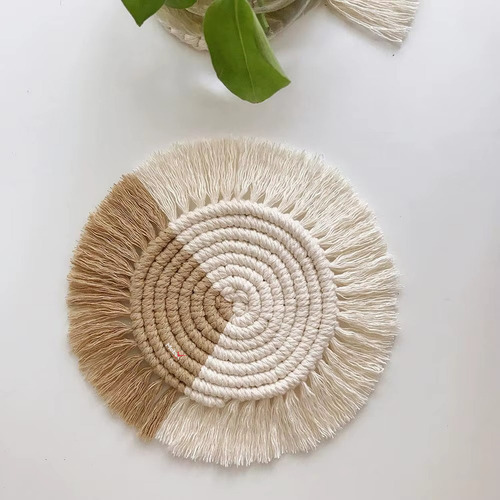 Posavasos Trenzados Para Bebida De Mesa Vasos Tazas Oficina Color Claro