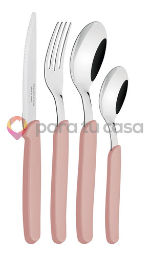 Imagen 2 de 10 de Cubiertos Tramontina Juego 24 Pzas Cocina Carmel Set Colores