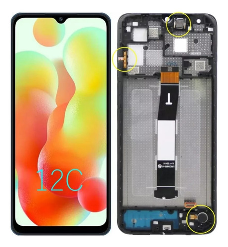 Tela Display Touch Vivid 12c Aro Xiaomi Redmi 12c 2212arnc4l Preto