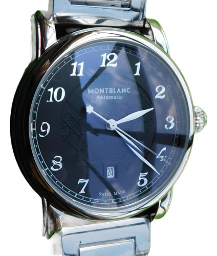 #relógio Montblanc Star Legacy Automatic Swiss Made 27 Joias Marrom Prateado Preto