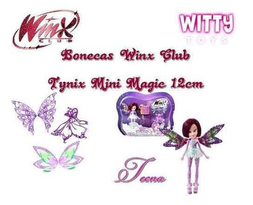 Kit 4 Boneca Winx Club Tynix Mini Magic Winx Bloom Winx Fada