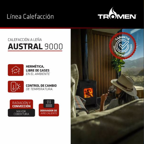 Salamandra Tromen Austral 9000 Kcal/h Kit Enlozado Techo 4 *