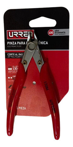 Pinza Electrónica 5-1/8  Corte Al Ras 22° Urrea 170m