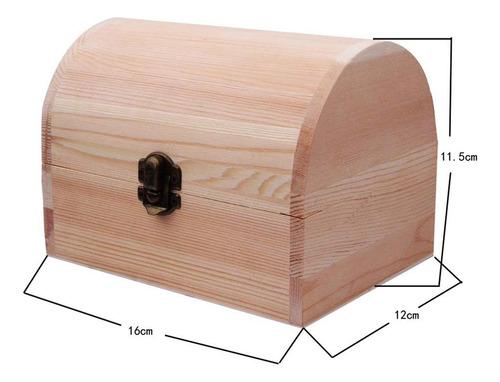 Caja De Madera Sin Terminar, Caja De 16cmx12cmx11,5cm