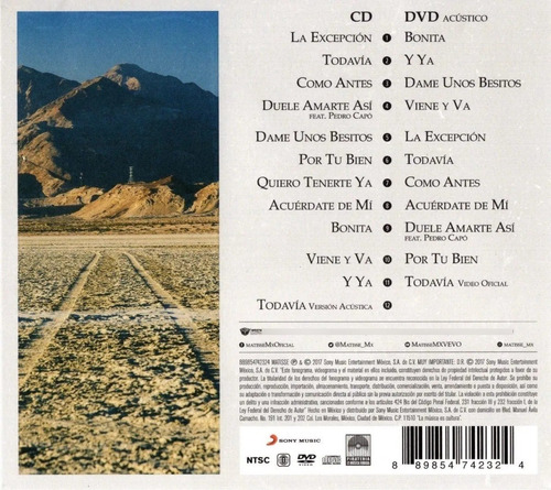 Matisse - Por Tu Bien - Disco Cd + Dvd (12 Canciones) Nuevo