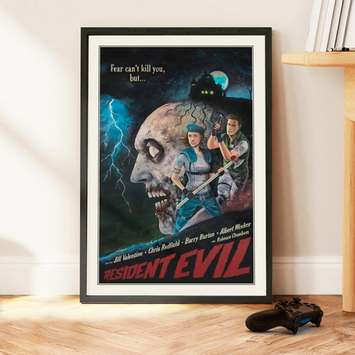 Cuadro 60x40 Gamer - Resident Evil 2 - Art Vintage