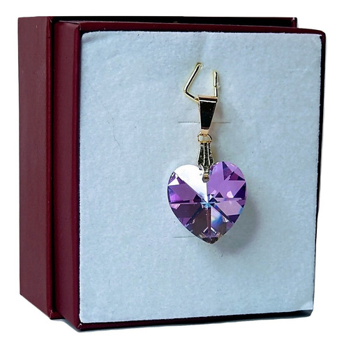 Imagem 1 de 4 de Pingente Cristal Swarovski Vitrail Light 1,4cm Folh. A Ouro