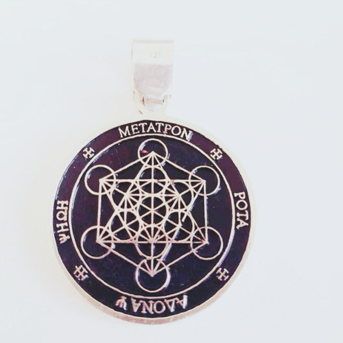 Dije Cubo De Metatron Plata 925 Talisman 4 Cms Dametro