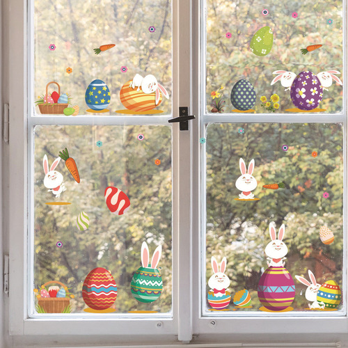 Adhesiones Para Ventanas De Pascua, 9 Hojas De Decoración De