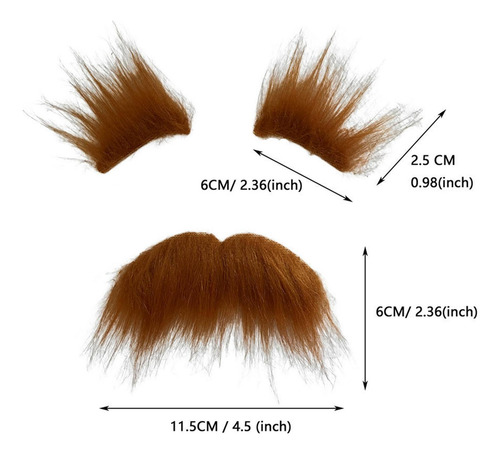 Bigote Y Cejas Falsos, Facial Divertido Para Disfraz De