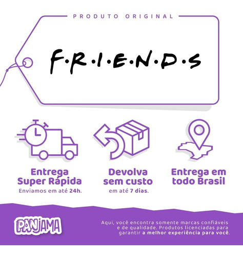 Imagem 7 de 8 de Pantufa Chinelo Friends Solado Borracha - Warner Original