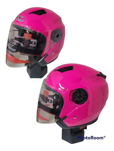 Casco 3/4 Dama Rosa Moto Dot Biker 