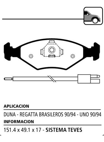 Pastillas De Freno Delanteras Litton P/ Fiat Uno Desde 93