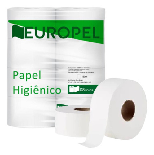 08 Rolo Papel Higiênico Rolão Grande Simples