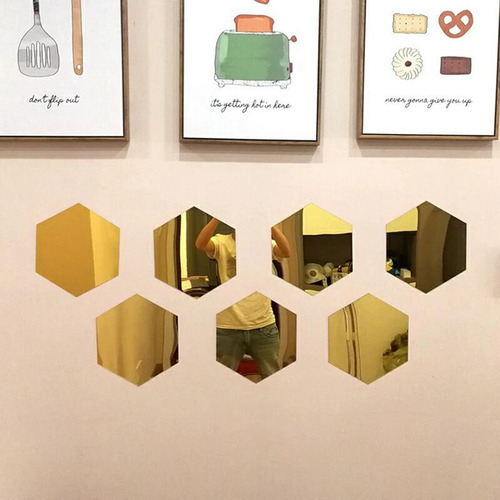 Para Juego De Pegatinas De 100 Piezas De Espejo Hexagonal