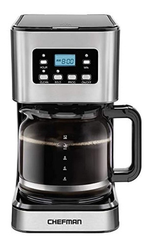 Cafetera Digital Programable  Marca Chefman Color Plateada