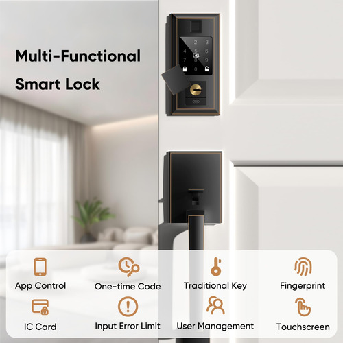 Cerraduras Inteligentes De Entrada Marca Xyz Modelo Abc Oil Rubbed Bronze