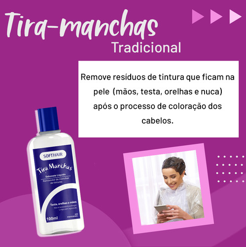 Kit Com 8 Tira Manchas Azul 100ml Softhair
