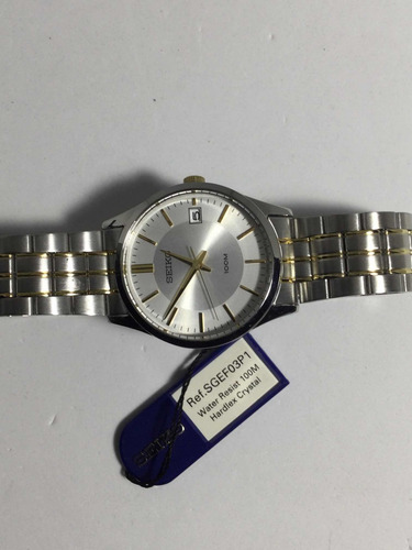 Reloj Seiko Quartz Hombre, Acero Inoxidable Con Dorado