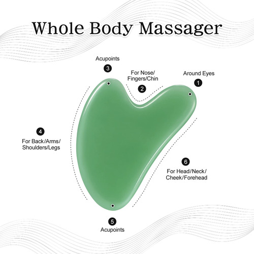Herramienta Gua Sha Jade Para Masaje Facial Y Corporal